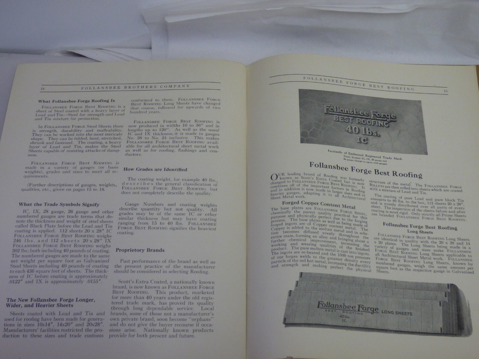 Vintage Follansbee Forge Roofing Products Catalog 29R