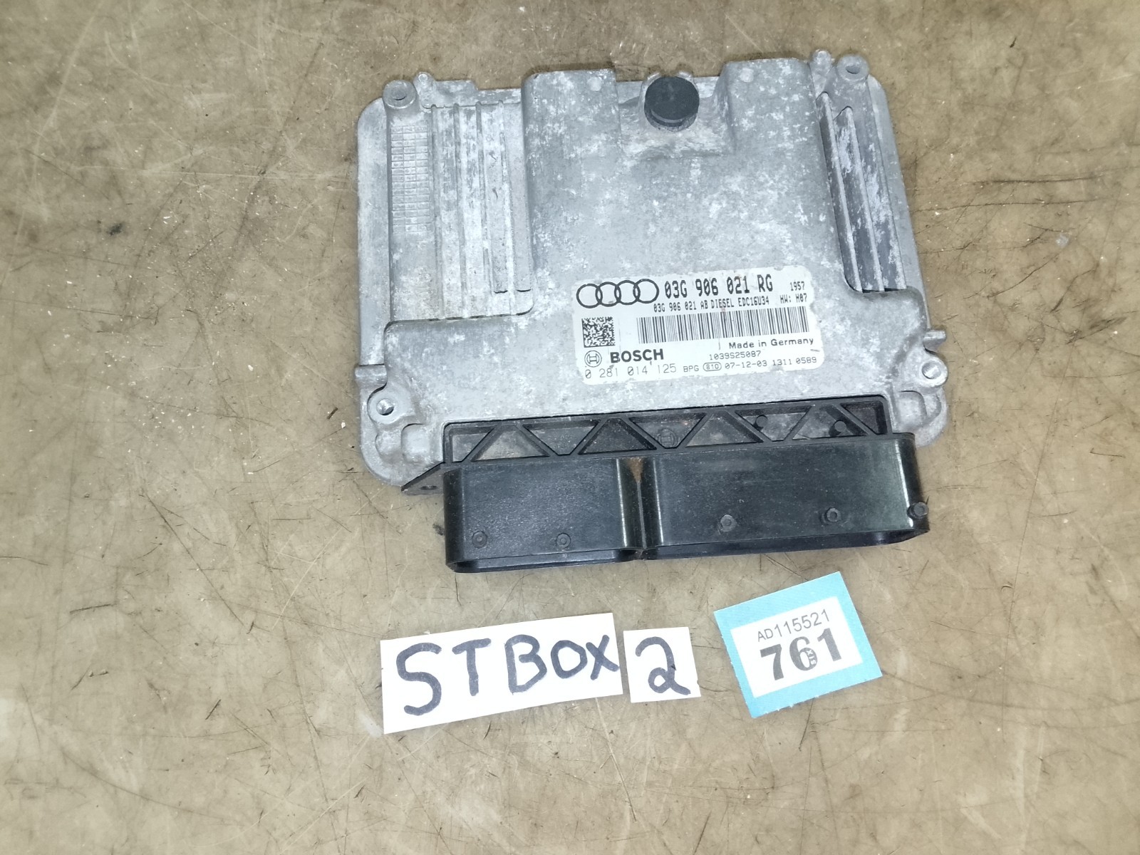 AUDI A3 8P 1.9 TDI ENGINE CONTROL MODULE ECU 03G906021RG #STBOX2.761
