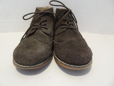 Janie and Jack Boys Suede Leather Lace Up Boots Size 13 Dark Brown