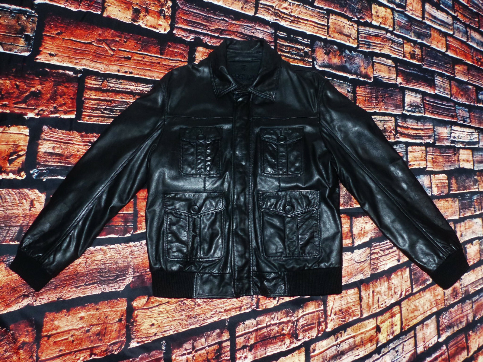 Redskins Vintage Leather Jacket Black Casual Size XL Tip Top Redskins Vintage Leather Jacket Black Casual Size XL Tip Top