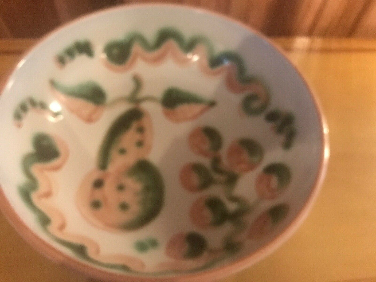 M A Hadley PEAR & GRAPE Pink - Large Round 11