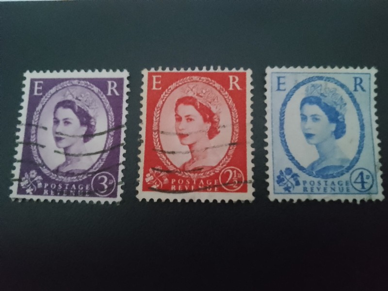 Timbre Ancien Anglais Reine Elisabeth 2, Violet OblitÃ©RÃ© E R.