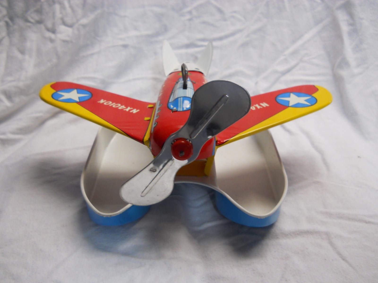 1950's Ohio Art Co Coast Guard Sea Plane No.53 with Box Really Moves Along Water