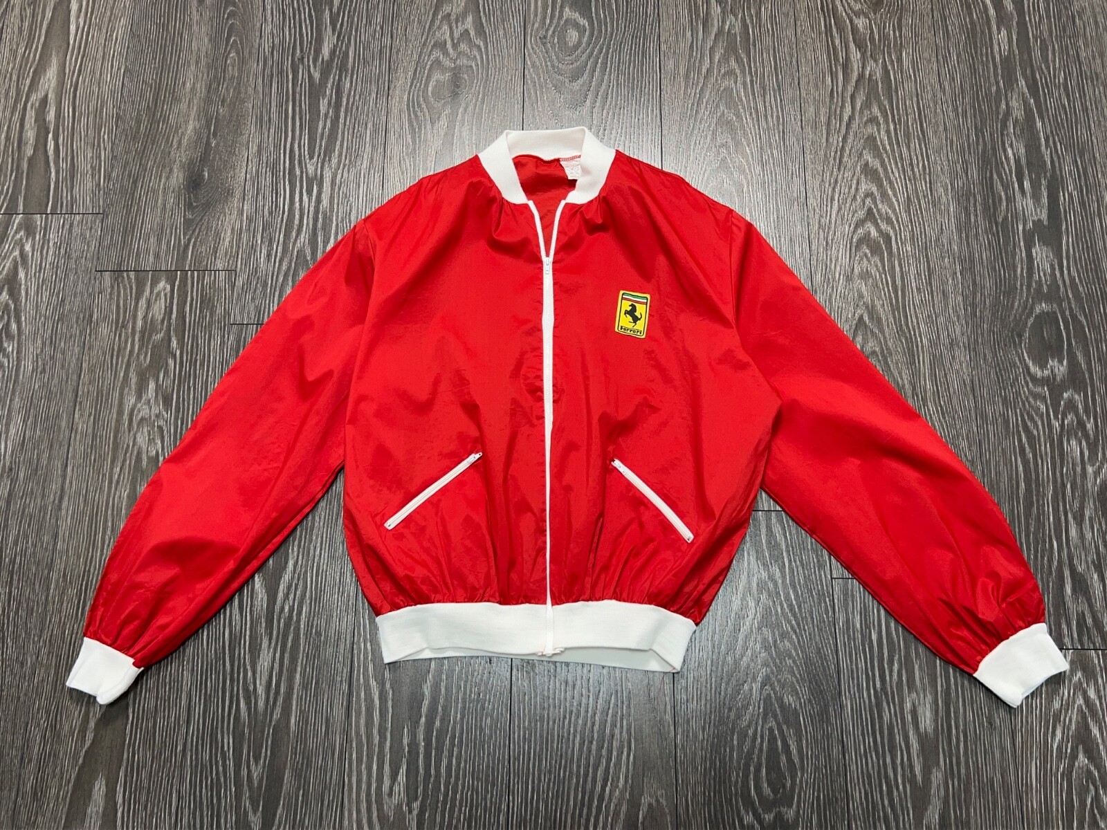 Vintage Mens Scuderia Ferrari F1 Red Lightweight Bomber