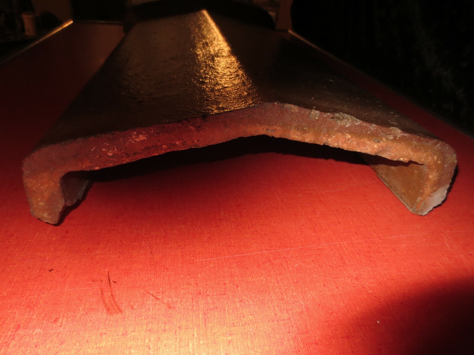 Vtg Clay City Pipe Co Tile Mecca Indiana Cap Coping Roof Ridge Brick Wall Cap