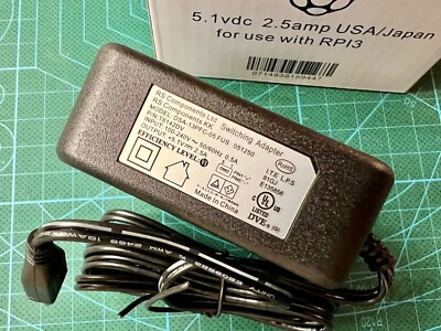 Raspberry Pi3 5.1V 2.5A 12.5W AC-DC Power Supply, Micro USB Plug,5V Arduino,RPI3