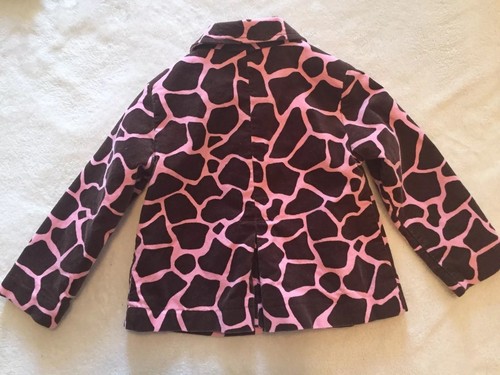 Gymboree Girls Jacket Giraffe Club Pink Brown Ribbon Size 4
