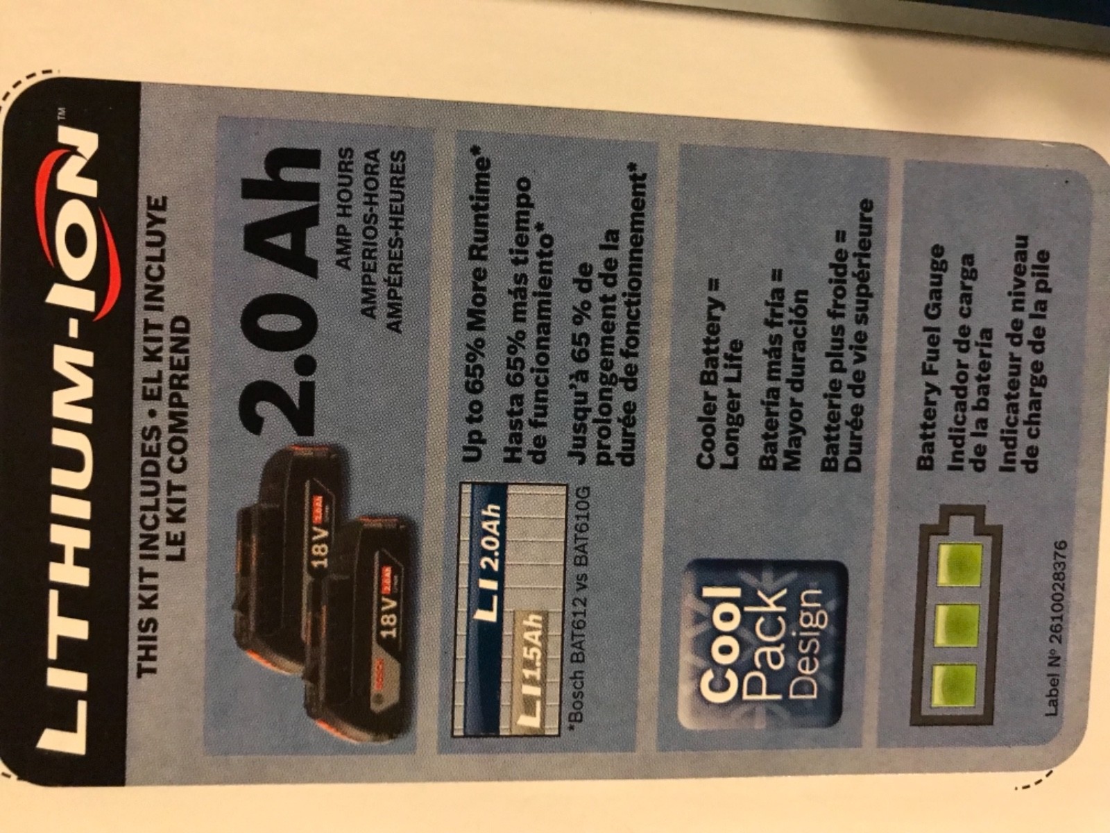 Bosch 18v 1/4 hex impact driver and 1/4 inch square drive wrench, two batteries