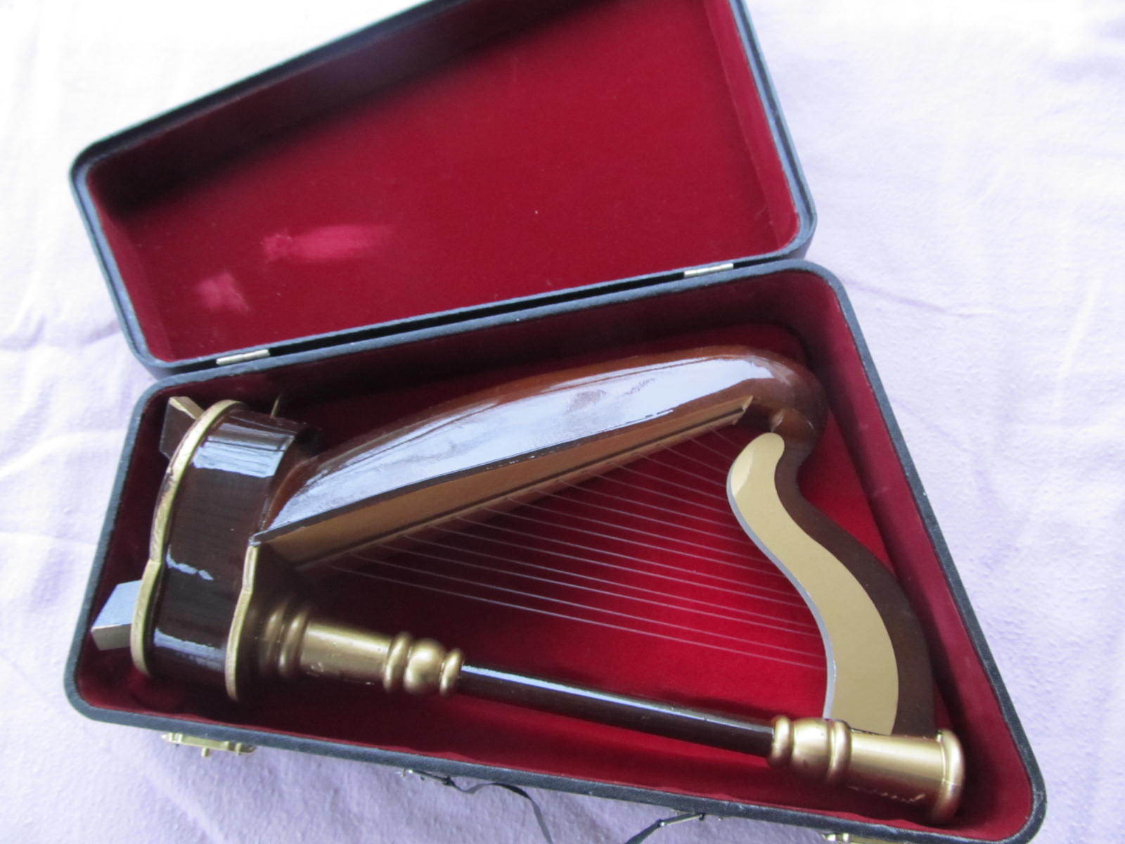 harp 18 note w case music box replica musical instrument