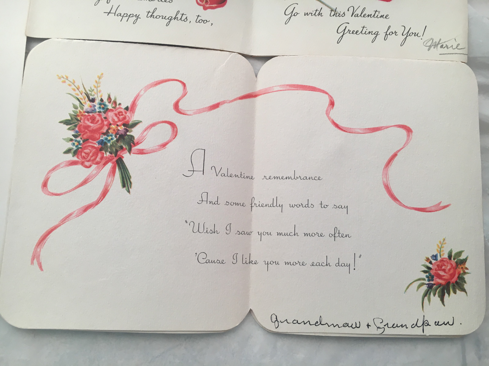 3 Vintage Valentine Cards Hearts Flowers Victorian Style