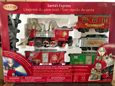 XMAS SANTA S EXPRESS TRAIN SET Battery NEW Holiday Living Whistles
