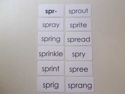 84 Miniature 3 Letter Blend Word Flashcards.  ELA, Reading, Speech Cards.