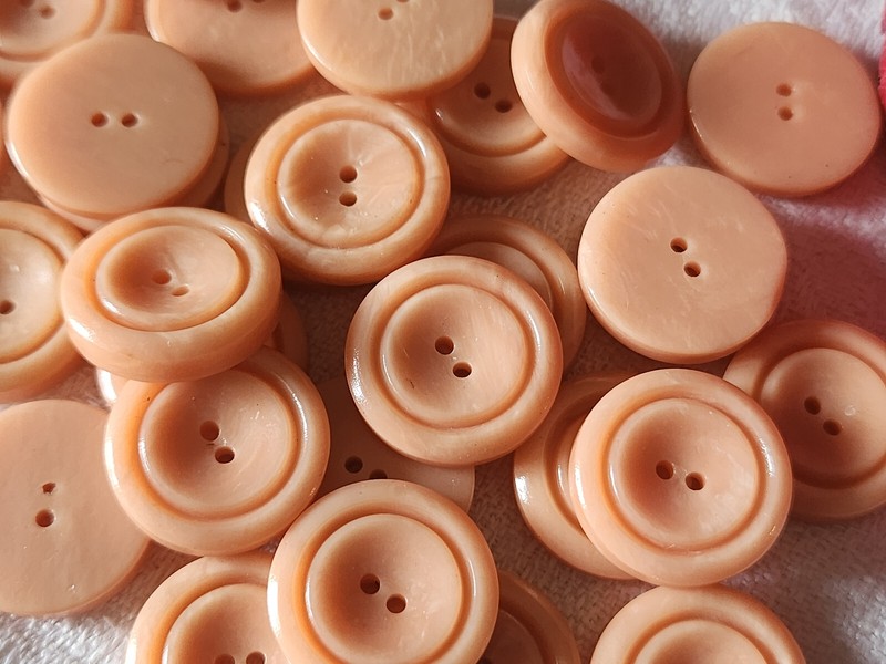 Lot 29 Boutons Vintage Rose Marbrure Ã  Trous Lumineux 1,8 Cm Ref 4786