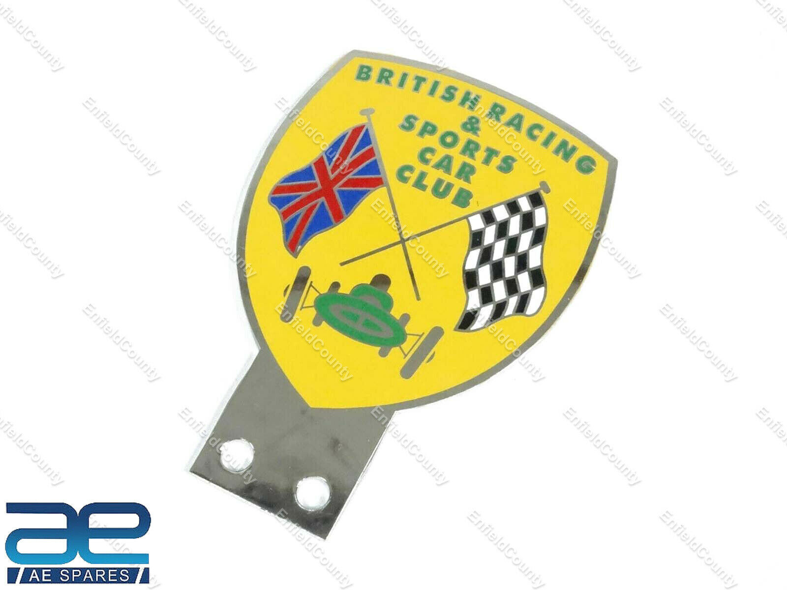 Vintage Car British Racing & Sports Car Club Badge Front Grill Decal Brass 