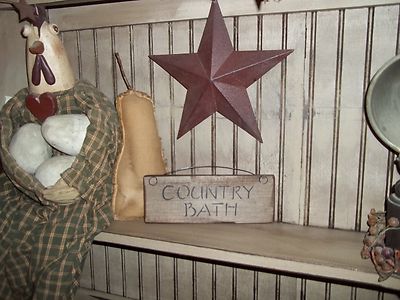 Wood Sign COUNTRY BATH Prim Country Wall hanging Home Decor Signs Rustic Decor