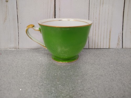 Antique Green & Gold Mocco Espresso Cup from Occupied Japan! Excellent Condition