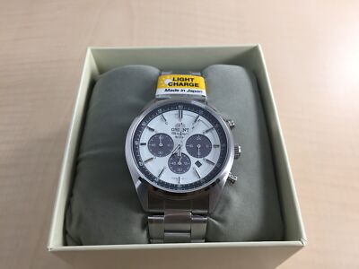 Pre-owned Orient Watch Sporty Neo 70's Neo Seventies Solar Panda Milky White Wv0041tx