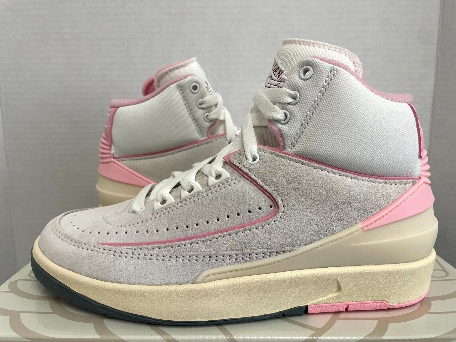 NIKE AIR JORDAN 2 RETRO SOFT PINK SUMMIT WHITE GYM RED 9 NIKE AIR JORDAN 2 RETRO SOFT PINK SUMMIT WHITE GYM RED 9