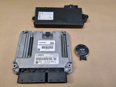 Bmw Mini Cooper D 2014 R56 R57 LCI 1.6 Diesel Engine ECU Kit 8519663 CAS3 1 Key
