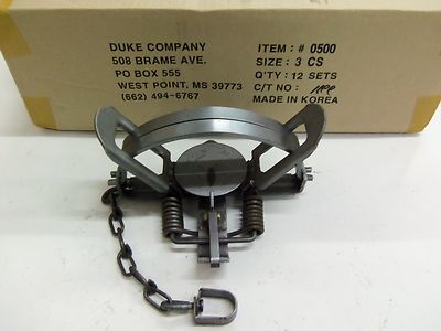 1 Duke # 3 Coil Spring Trap  Beaver Fox Bobcat Coyote Lynx Trapping 0500