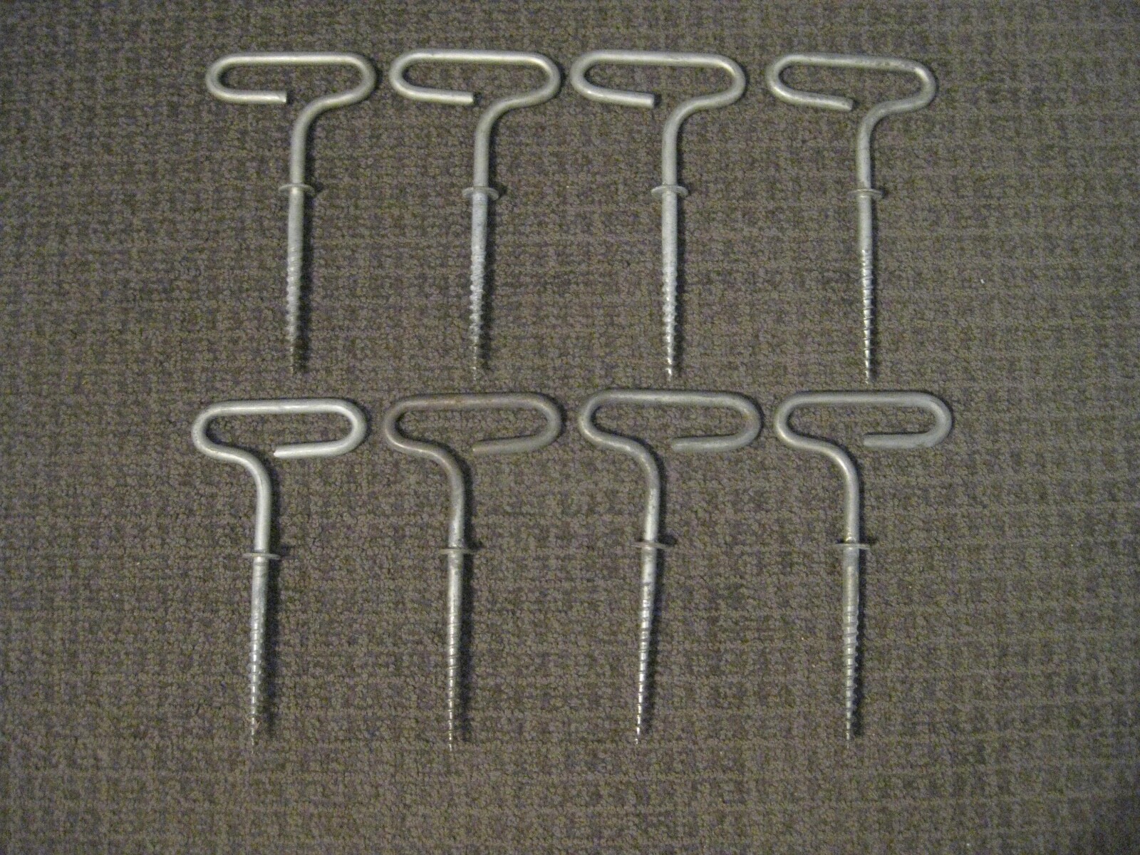 8 Self Tapping Steel Tent Stakes for Ice Fishing TentsIce AnchorsVGUC