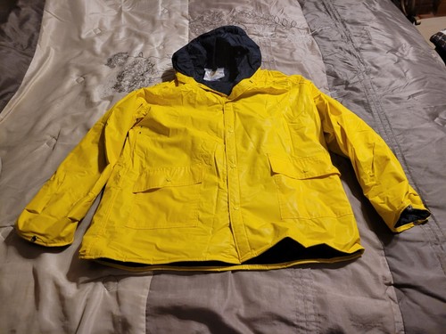 Vtg SPORTSMAN'S CHOICE Raincoat Yellow Waterproof Jacket
