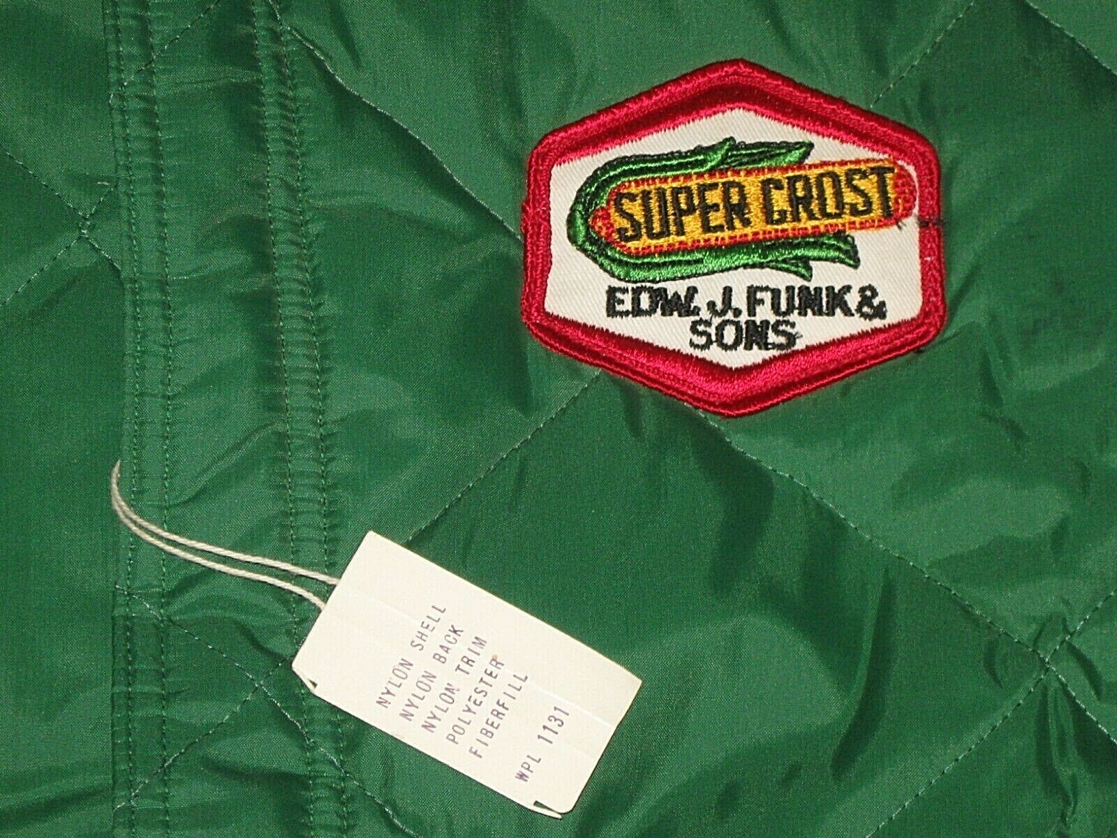Vintage Funks Super Crost Seed Corn Quilted Jacket Coat Medium Farm Advertising
