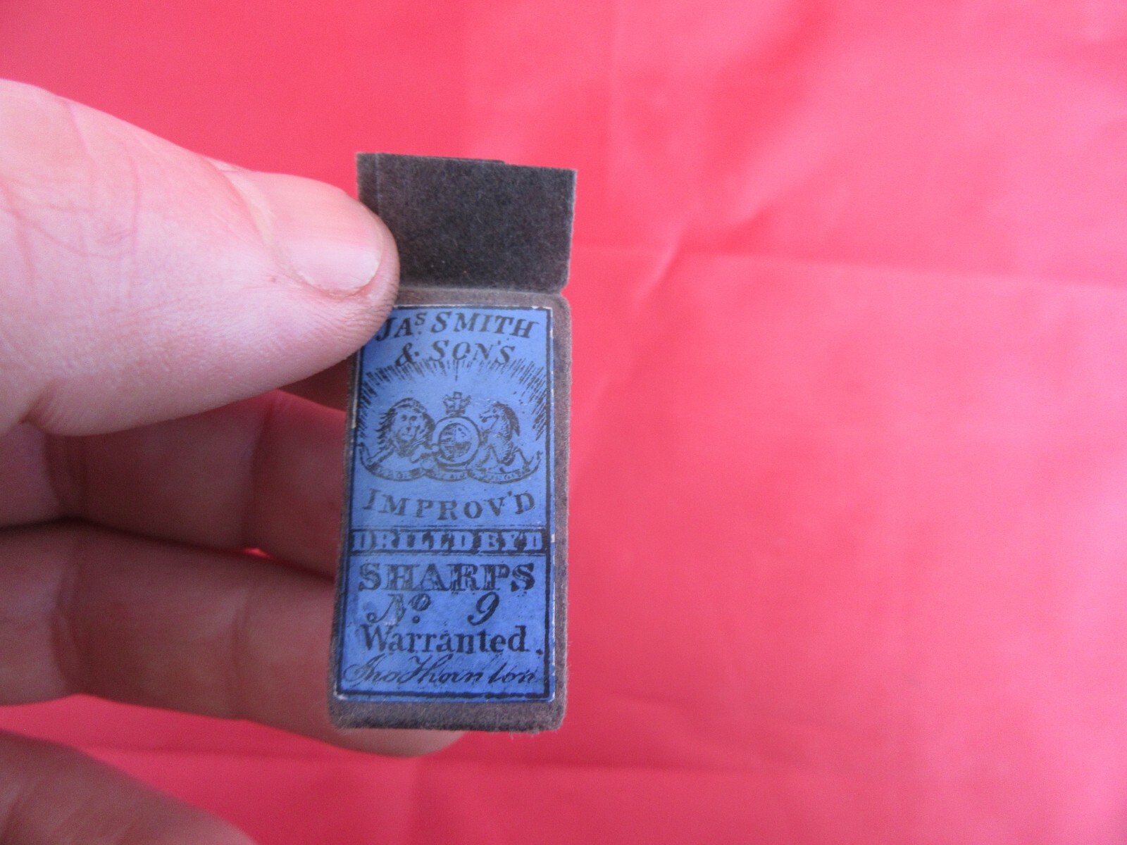 Antique Sharps Needles Packet & Brass Case w/ Needles