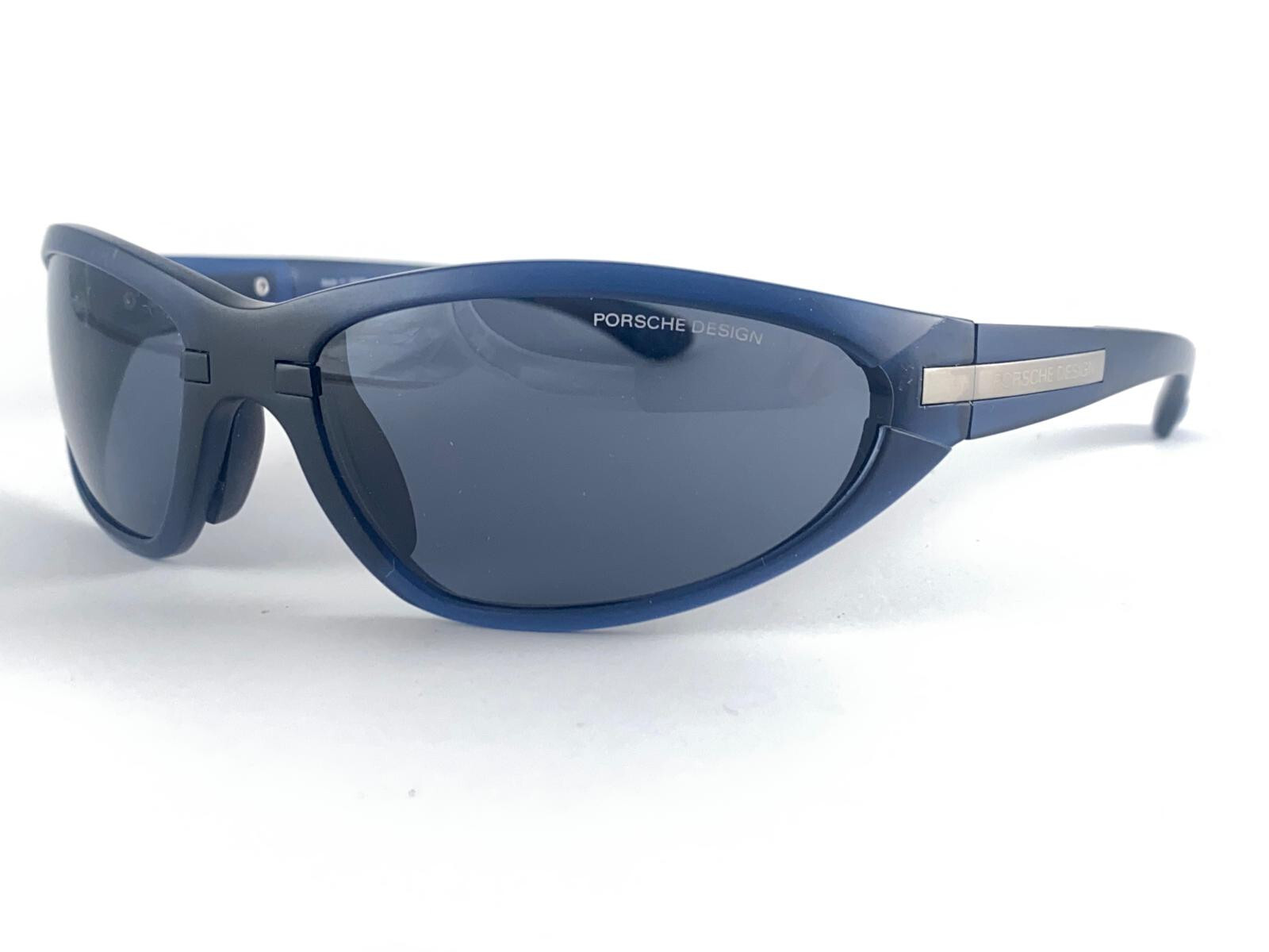 ⭐︎ NEW VINTAGE PORSCHE P3015 MATTE BLUE 1990'S LARGE SUNGLASSES