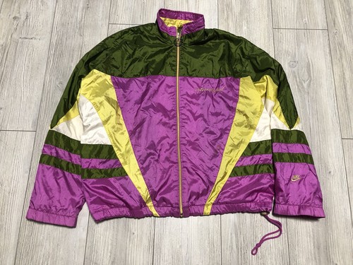 90's NIKE poly × nylon jacket Vintage 80s 90s Nike Nylon Full Zip Tucked Hoodie
