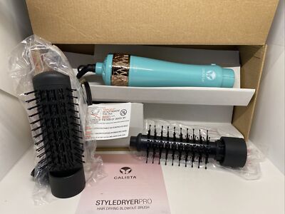 Calista StyleDryer Pro Hair Drying Blowout Brush Styling 1'' Short Ha  Blue Agave