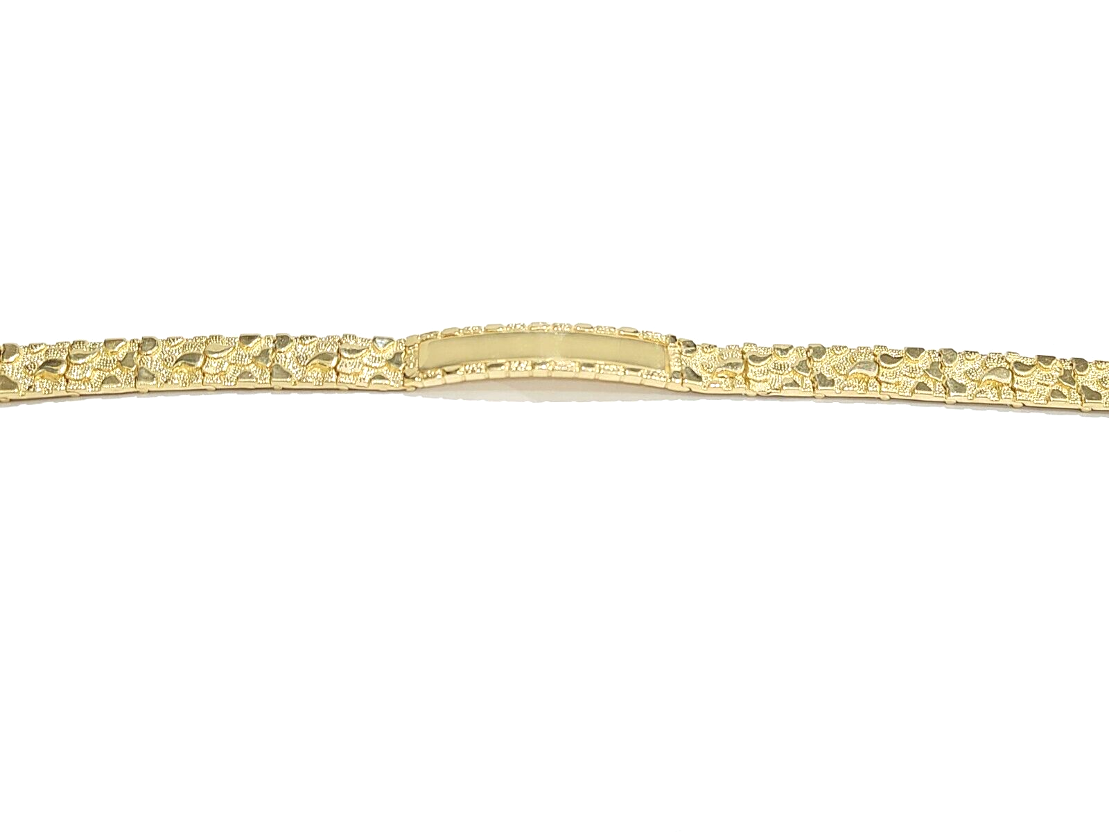 Pre-owned Goldbar Jeweler Real 10k Yellow Gold 9mm Nugget Id Bracelet 8.5" Inch 10kt Unisex Men Women