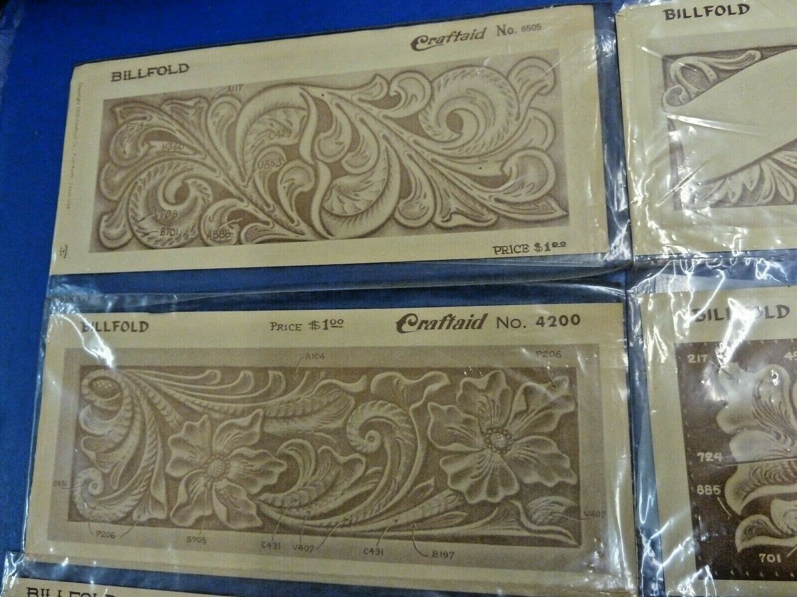 VINTAGE NOS LOT 13 CRAFTAID Tooling Patterns for BILLFOLDS HUNTER HORSE ECT