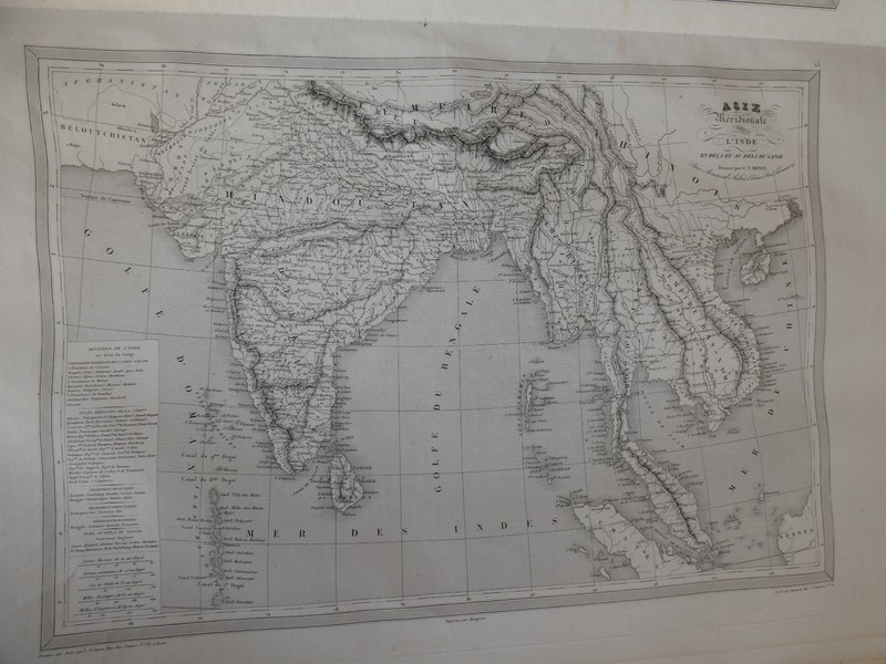 Carte Asie / Inde  De Atlas Classique Et Universei LâUnivers Monin Aubree 1837