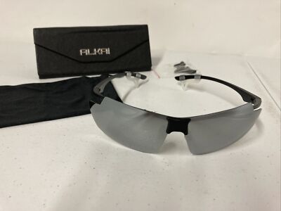 Alkai Cycling Bicycle Sunglasses Polarized UV400 Mirrored Ultra Lightweight Case