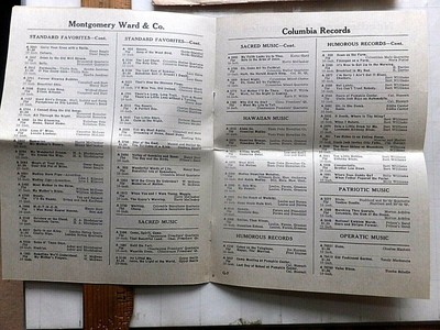 1927 Montgomery Ward small Columbia Records Catalog w/needles and accessories.