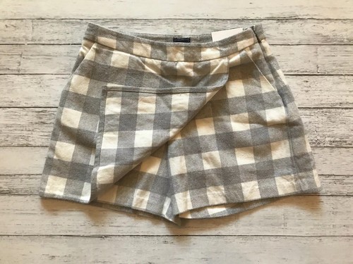 NWT Gap Kids Gray Ivory Flannel Skort 12 Y