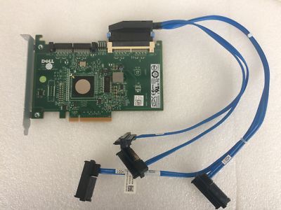 DELL 6/IR SAS Raid Controller PCI-E x8 mit Kabel RAID Level 1/0 P/N 0JW063