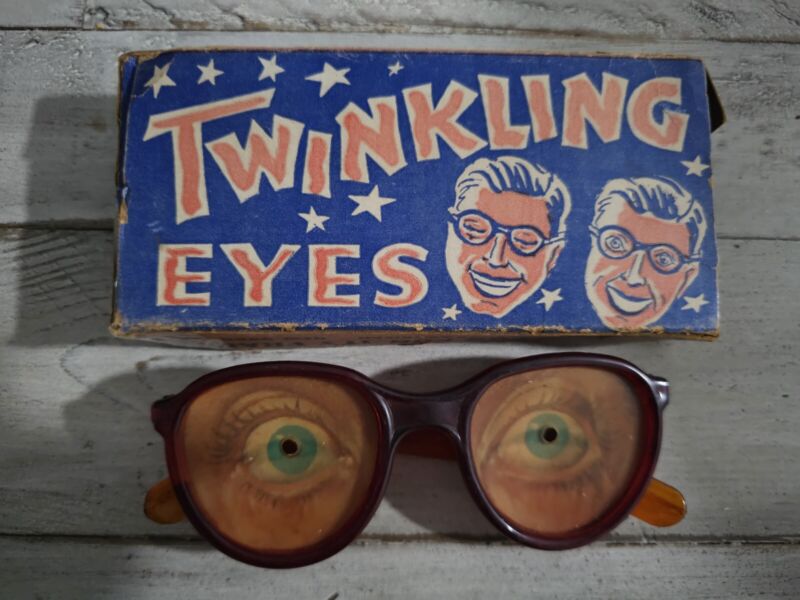 Vintage Vari-vue Novelty Twinkling Joke Fun Eyeglasses  Glasses Spectacles READ