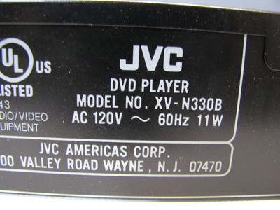 JVC XV-N330B DVD Player *No Remote*