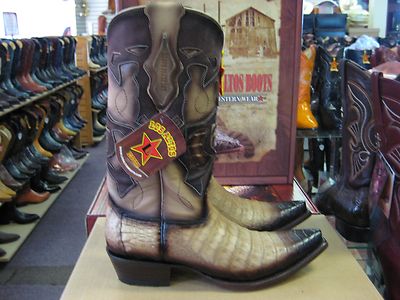 Pre-owned Los Altos Boots Los Altos Beige Genuine Snip Toe Crocodile Western Cowboy Boot (ee+) 928215