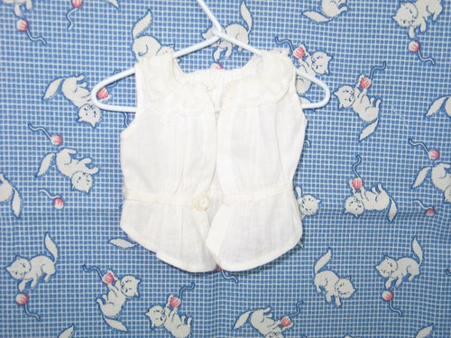 Antique Victorian Edwardian DOLL~Corset Cover Camisole Blouse-Ginny Muffie Doll