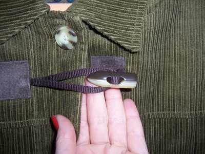 DENIM & CO Olive Green Corduroy LINED BLAZER Button Down w/ Zipper Size Medium