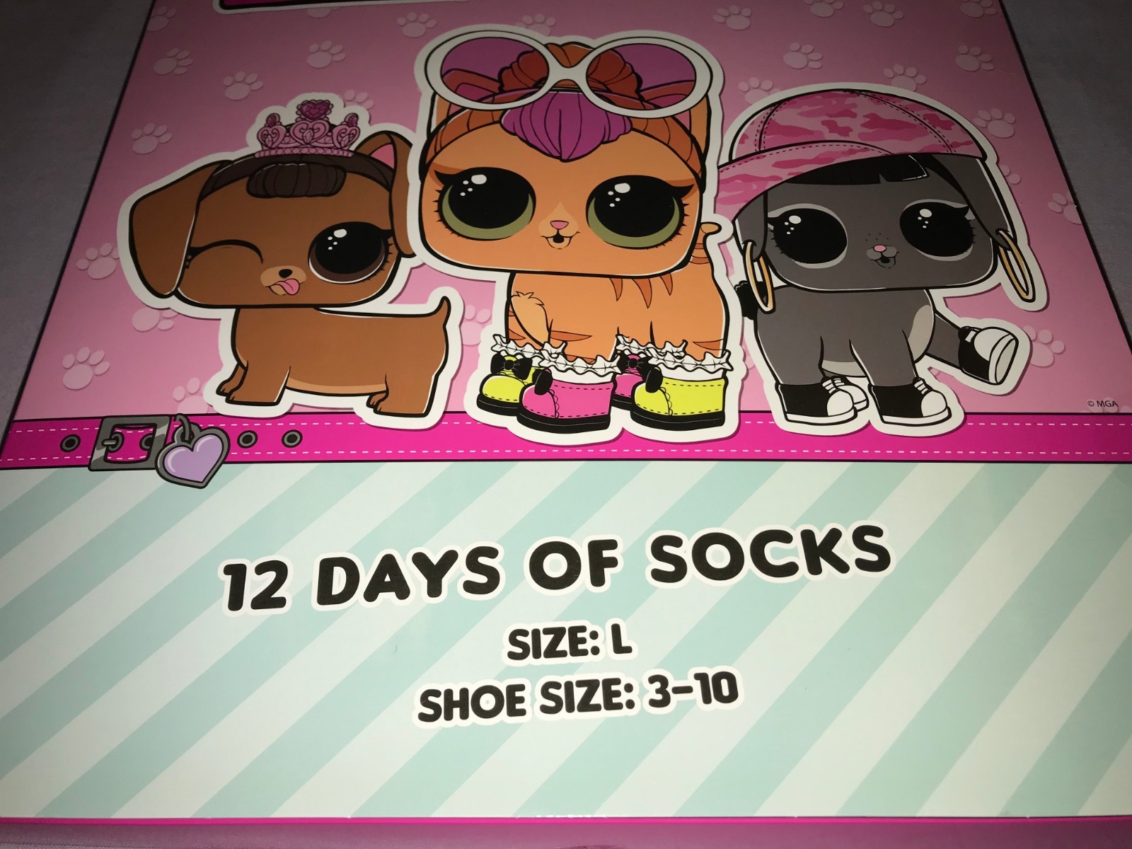 12 DAYS OF SOCKS LOL SURPRISE SIZE LARGE 3-10 **NEW**