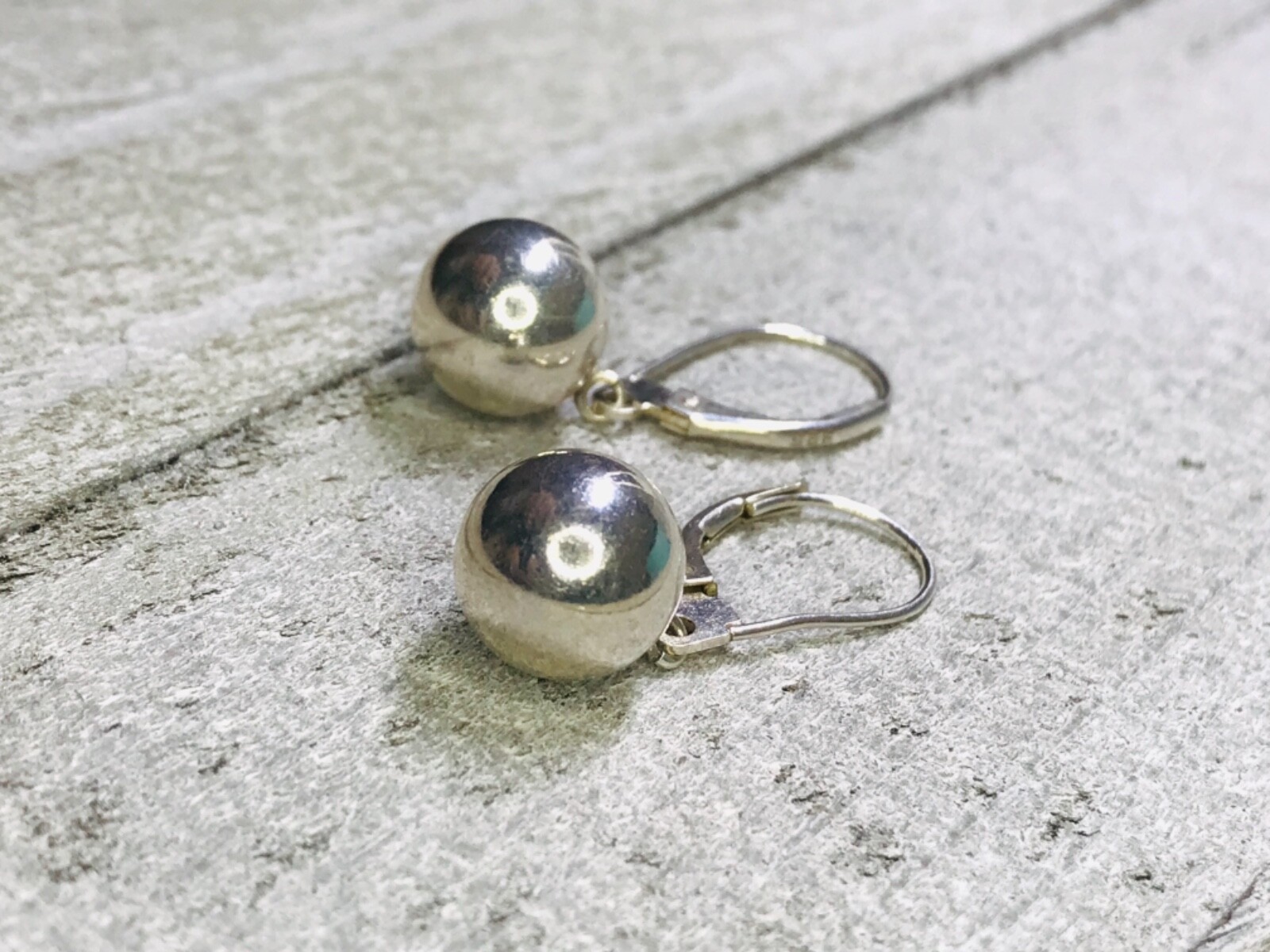 Sterling Silver Drop Ball Earrings
