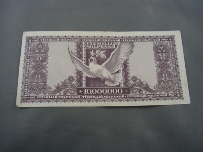 BUDAPEST HUNGARY 1946 10,000,000 Tizmillio Milpengo Banknote