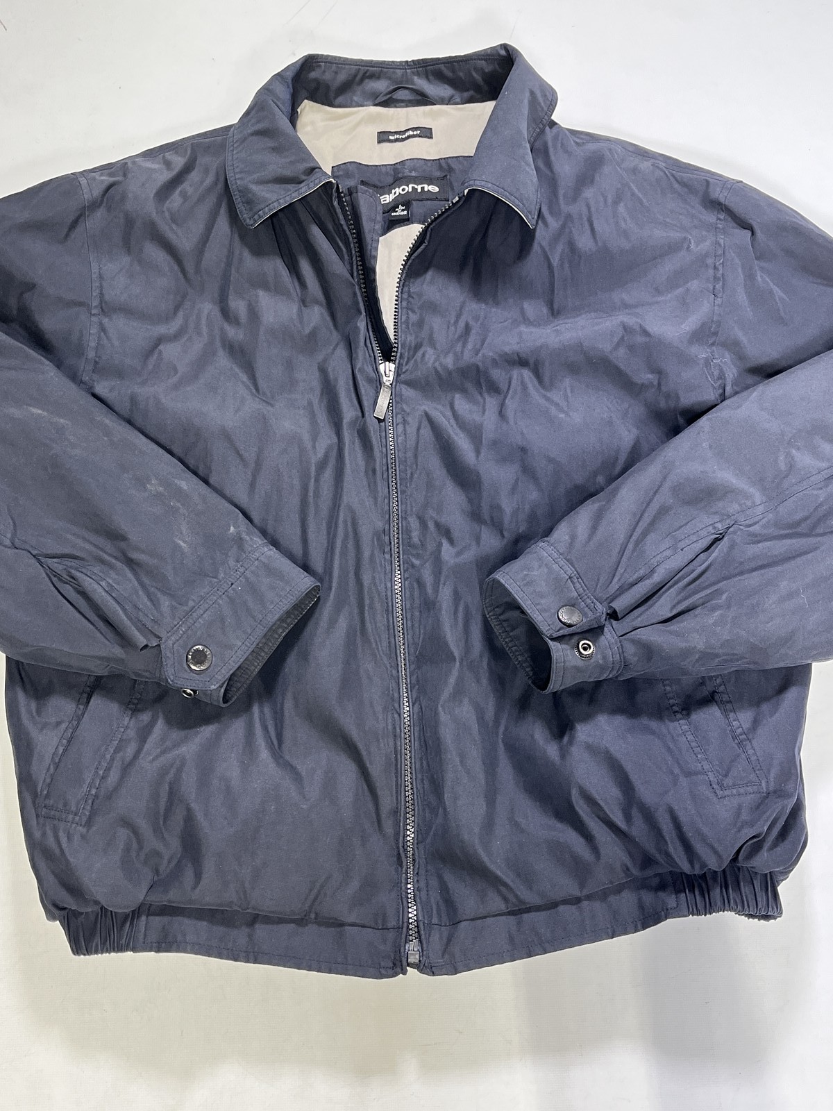 Mens Claiborne Blue Full Zip Jacket Coat Large L EUC