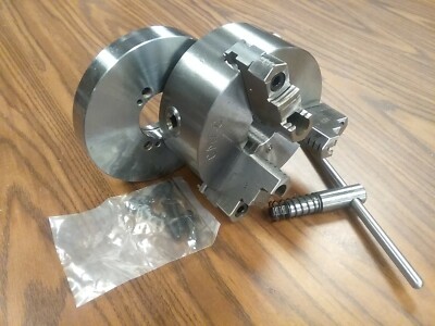 6'' 3-JAW SELF-CENTERING LATHE CHUCK top-bottom jaws w D1-3 semi-finished adapter