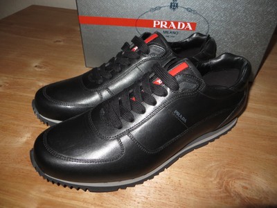 prada milano dal 1913 calf plume nero leather shoes sneakers