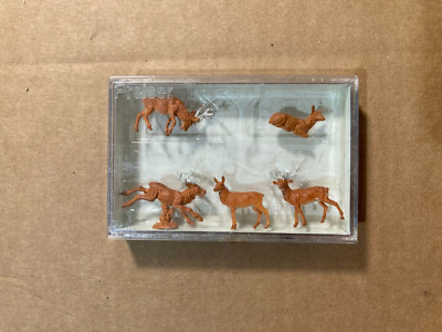 3 Pks of Preiser Train Scene Figurines HO 1of Stags 2of Black Bears Germany NIP